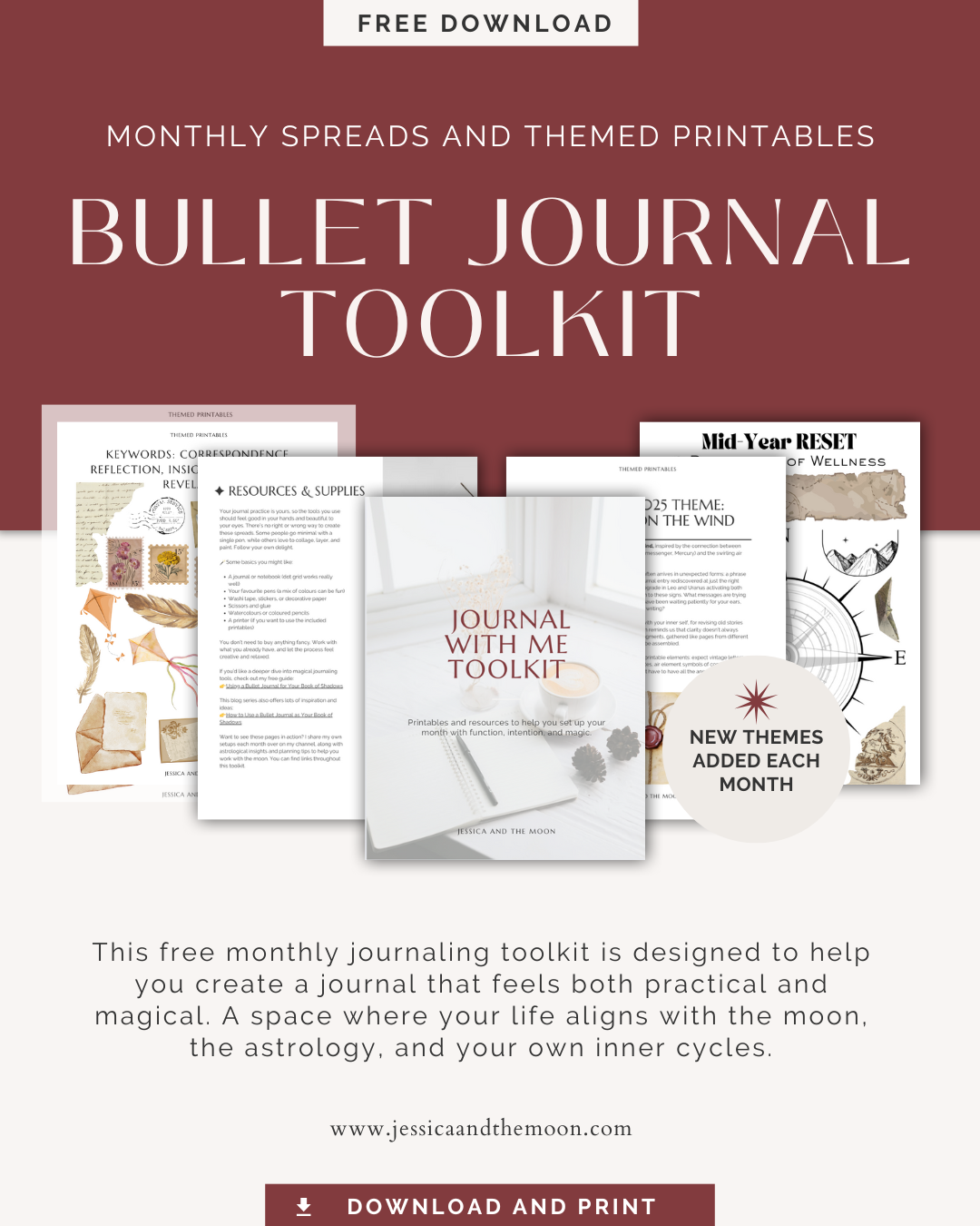 Monthly Journal Toolkit and Themed Printables
